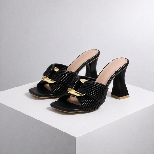 Women's sandals styled look — versatile — PR-0617 - Women High Heel Sandals Chunky Heel Summer Slippers — Sonverdano