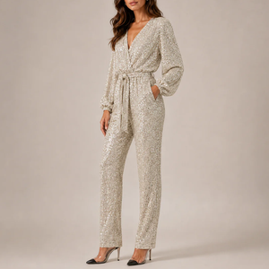 Women's dress close-up — chic — Julie Sequin Jumpsuit for every occasion — Sonverdano