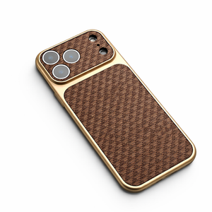 Unisex brown geometric phone case styled look — protective — Carbon MagSafe iPhone Case — Sonverdano