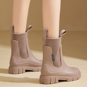 Women's ribbed boots color detail — rugged — Lettice Chelsea Rain Boots — Sonverdano
