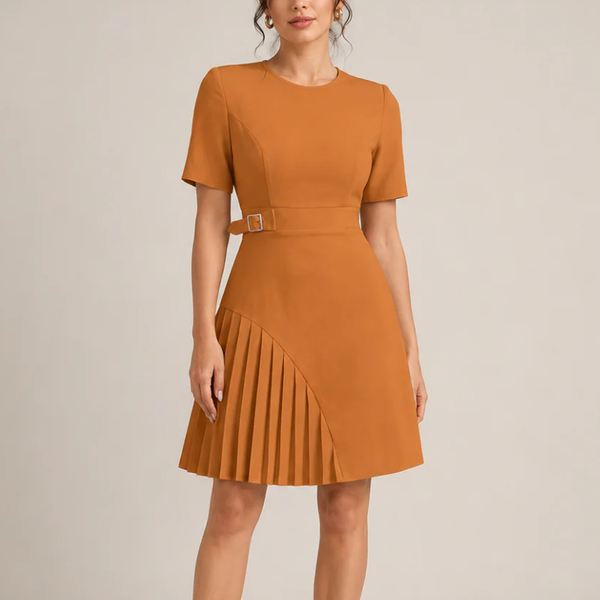 Women's dress side view — chic — Merelin Pleated Dress for every occasion — Sonverdano