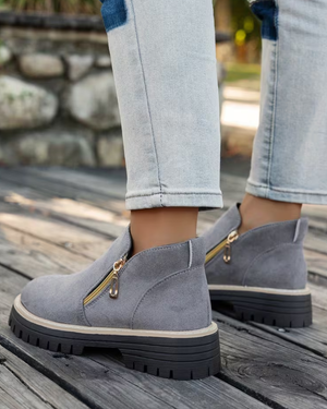 Women's suede boots back view — rugged — Maren Ankle Boots for every occasion — Sonverdano