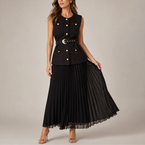 Women's chiffon dress side view — chic — Cosette 2 Piece Set for every occasion — Sonverdano