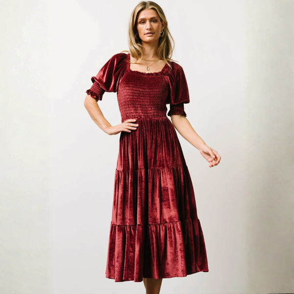 Women's Blue dress with velvet flat — special occasions