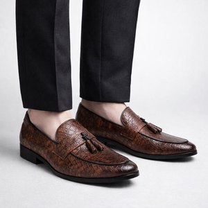 Men's lace loafers alternate angle — versatile — Tino Croc Loafers for every occasion — Sonverdano