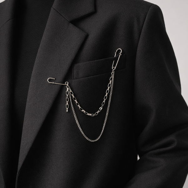 Women's fashion item styled look 5 — everyday — Shine Chain Lapel Pins — Sonverdano