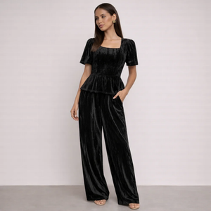 Women's blue apparel velvet high-waisted — formal wear