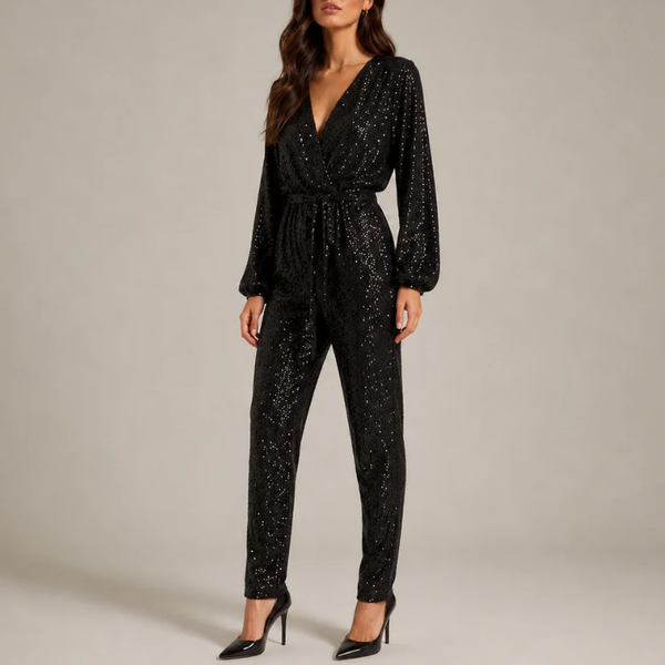 Women's dress detail view — chic — Julie Sequin Jumpsuit for every occasion — Sonverdano