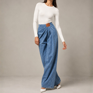 Women's denim jeans back view — casual — Madison Wide Jeans for every occasion — Sonverdano
