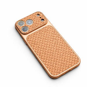 Unisex gold geometric phone case close-up — protective — Carbon MagSafe iPhone Case — Sonverdano