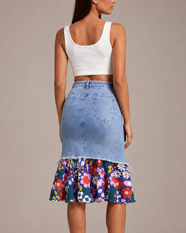 Lucia Denim Midi Skirt