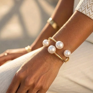 Aura Double Pearl Bangle