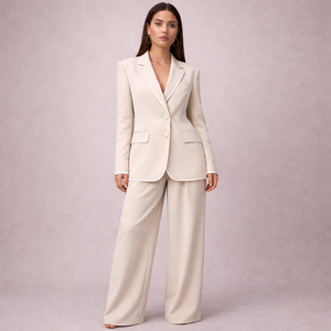 Women's beige sky side view — versatile — Sky Line 2-Piece Suit for every occasion — Sonverdano