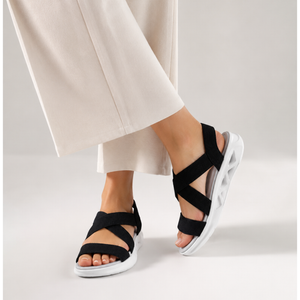 Women's geometric sandals side view — versatile — Florence Orthopedic Sandals — Sonverdano
