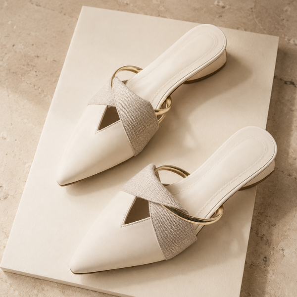 Women's leather sandals styled look — versatile — Evelyn Pointed Toe Mules — Sonverdano