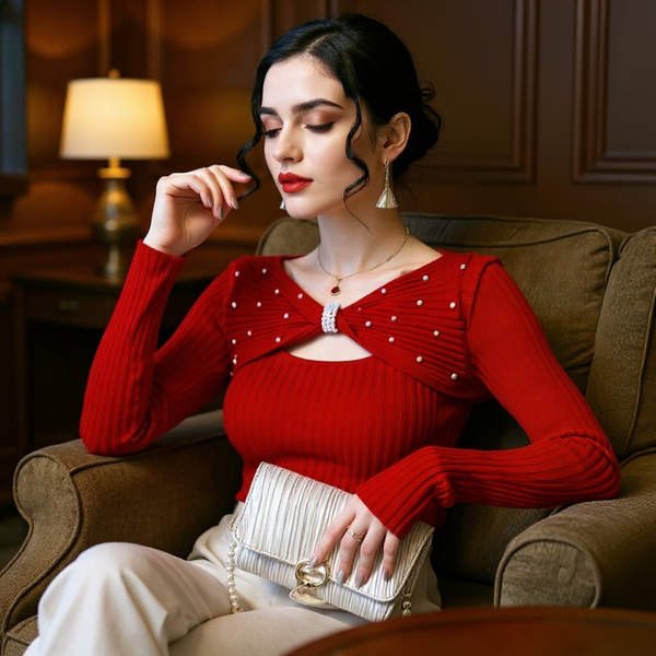 Unisex gold sweater close-up 3 — cozy for every occasion — Diamond Butterfly Sweater — Sonverdano
