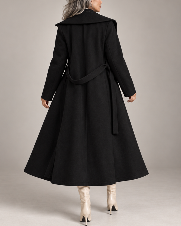 Women's jacket detail view — outerwear — Eleanor Wrap-Collar Coat for every occasion — Sonverdano