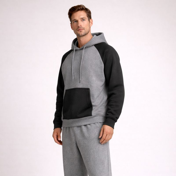 Men's fleece set front view — coordinated — Louis Fleece 2 Piece Set — Sonverdano