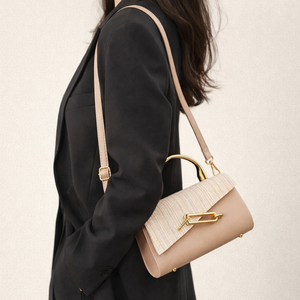 Women's beige handbag alternate angle — everyday — PR-0613 - Women Rhinestone Crossbody Handbag PU Leather — Sonverdano