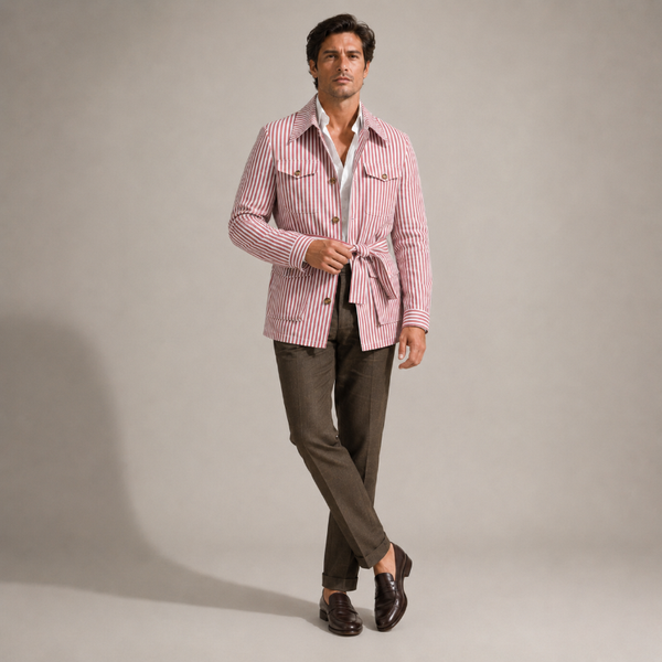 Men's cotton jacket close-up — outerwear — Leo Vanderbilt Jacket for every occasion — Sonverdano