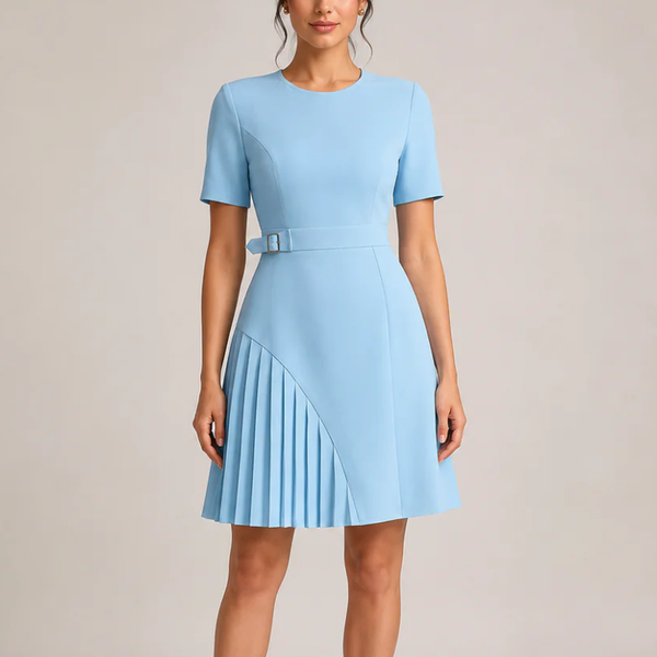 Women's dress close-up — chic — Merelin Pleated Dress for every occasion — Sonverdano