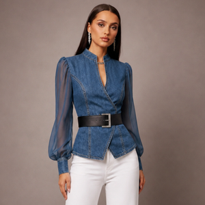 Women's denim dea styled look — versatile — Dea Medina Summer Top for every occasion — Sonverdano