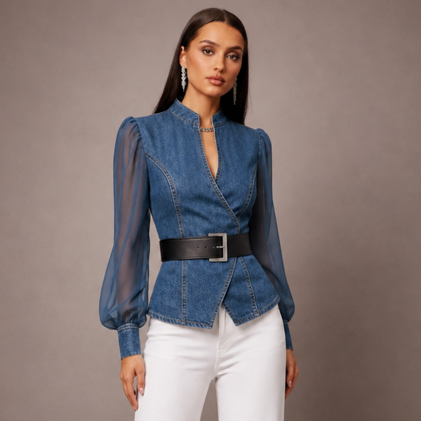 Women's denim dea styled look — versatile — Dea Medina Summer Top for every occasion — Sonverdano