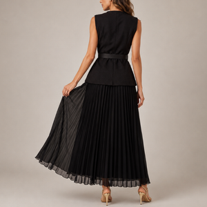 Women's chiffon dress detail view — chic — Cosette 2 Piece Set for every occasion — Sonverdano