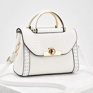 Women's white handbag close-up — everyday — Valentina Croc Handbag for every occasion — Sonverdano