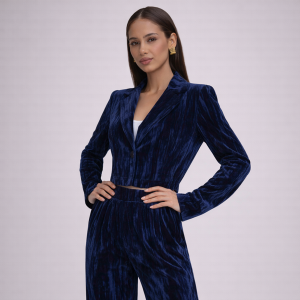 Women's silk set color detail — coordinated — Djuna Velvet 2 Piece Set — Sonverdano