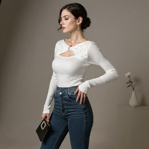 Unisex white sweater styled look — cozy — Diamond Butterfly Sweater — Sonverdano