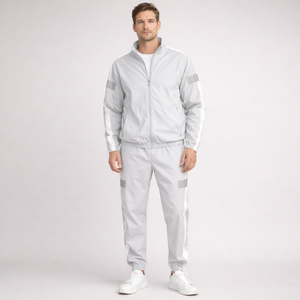 Men's gray polyester set styled look — coordinated — Abakhan Maximus 2 Piece Set — Sonverdano