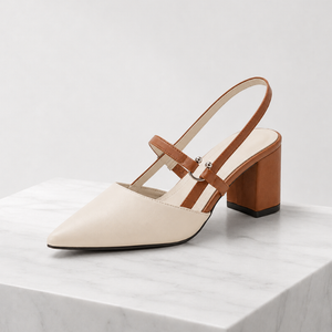Women's brown heels side view — elegant — Taisia Pointed Toe Heels for every occasion — Sonverdano