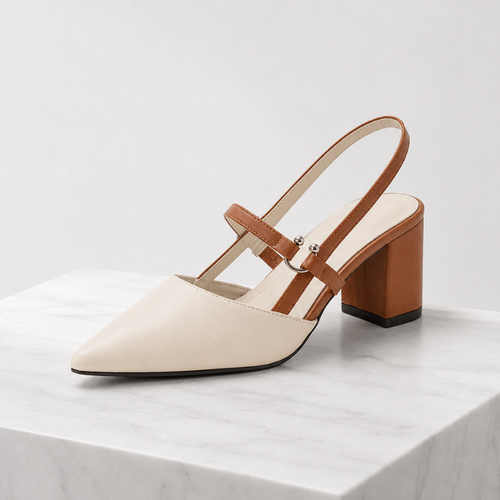 Women's brown heels side view — elegant — Taisia Pointed Toe Heels for every occasion — Sonverdano
