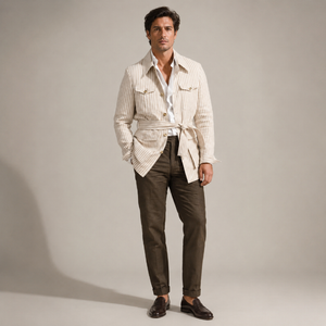 Men's cotton jacket color detail — outerwear — Leo Vanderbilt Jacket — Sonverdano