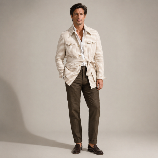 Men's cotton jacket color detail — outerwear — Leo Vanderbilt Jacket — Sonverdano