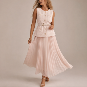Women's chiffon dress front view — chic — Cosette 2 Piece Set for every occasion — Sonverdano