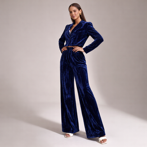 Women's silk set detail view — coordinated — Djuna Velvet 2 Piece Set — Sonverdano