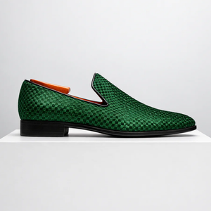 Men's velvet shoes close-up — versatile — Benedict Velvet Flat Shoes — Sonverdano