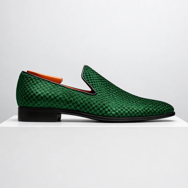 Men's velvet shoes close-up — versatile — Benedict Velvet Flat Shoes — Sonverdano