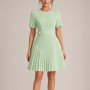 Women's dress back view — chic — Merelin Pleated Dress for every occasion — Sonverdano