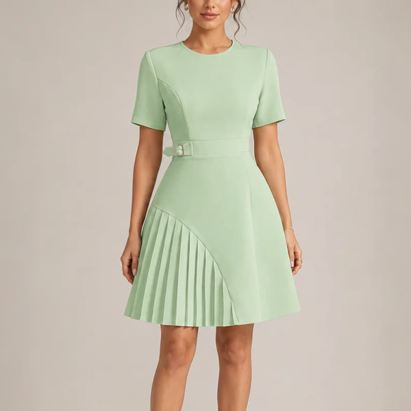 Women's dress back view — chic — Merelin Pleated Dress for every occasion — Sonverdano