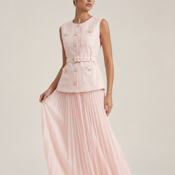 Women's chiffon dress side view — chic — Cosette 2 Piece Set for every occasion — Sonverdano