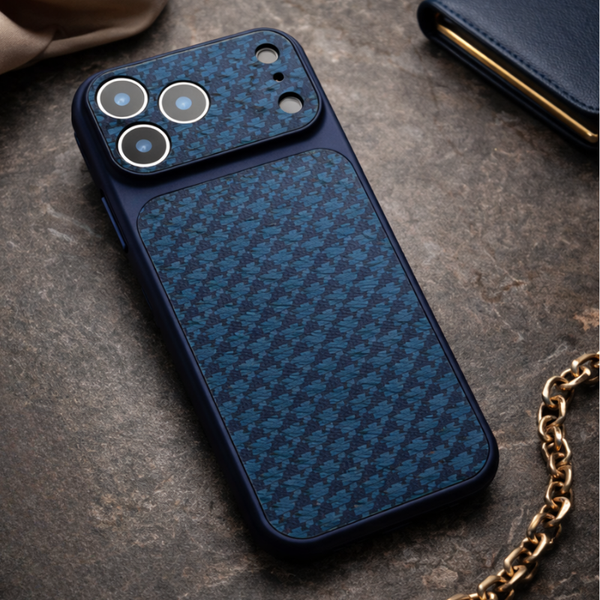 Unisex geometric phone case front view — protective — Carbon MagSafe iPhone Case — Sonverdano
