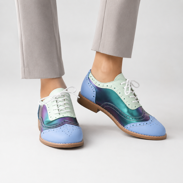 Women's lace shoes front view — versatile — Betty Wingtip Oxford Shoes — Sonverdano