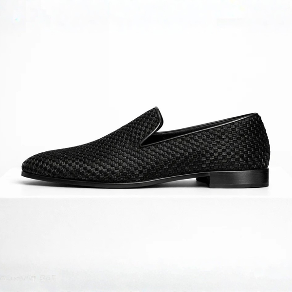 Men's velvet shoes alternate angle — versatile — Benedict Velvet Flat Shoes — Sonverdano