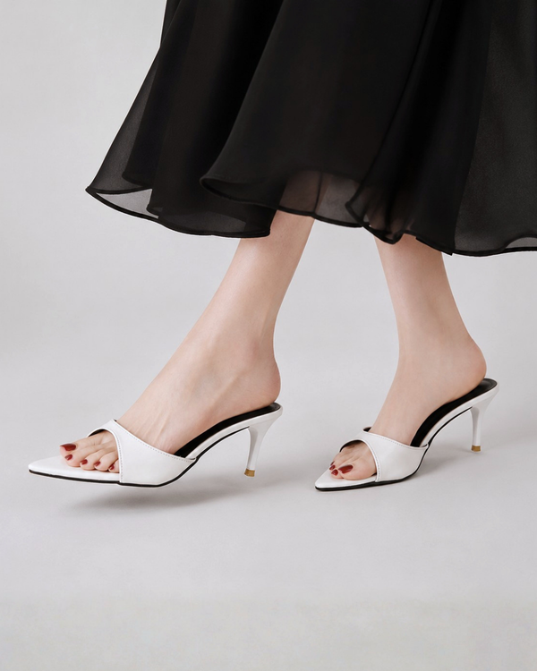 Women's heels color detail — elegant — Gia Pointed Toe Mules for every occasion — Sonverdano