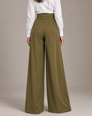 Women's lace pants detail view — versatile — Camille Palazzo Pants for every occasion — Sonverdano