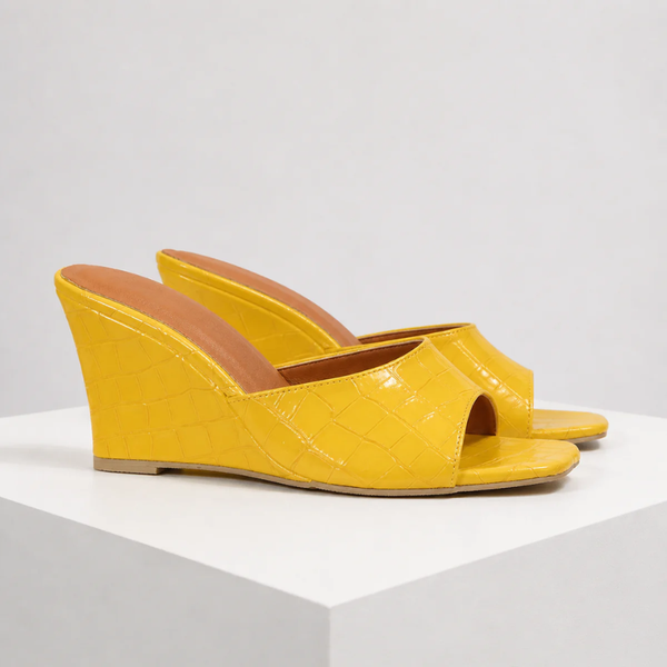 Women's heels side view — elegant — Christina Wedge Sandals for every occasion — Sonverdano