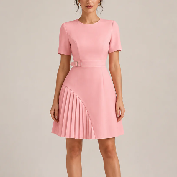 Women's dress color detail — chic — Merelin Pleated Dress for every occasion — Sonverdano
